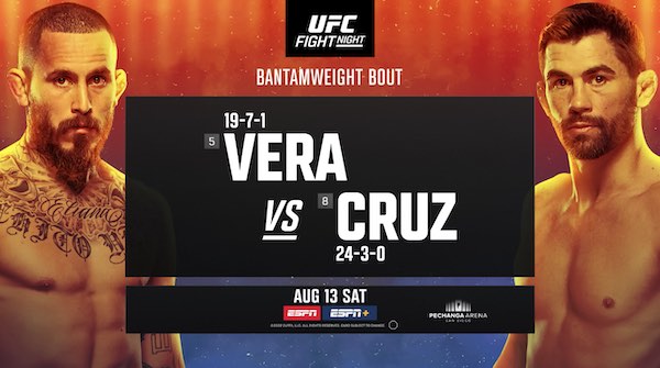 Watch Wrestling UFC Fight Night San Diego: Vera vs. Cruz 8/13/22