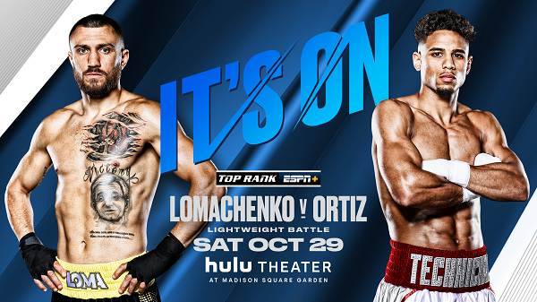 Watch Wrestling Top Rank Boxing on ESPN: Vasiliy Lomachenko vs. Jamaine Ortiz 10/29/22