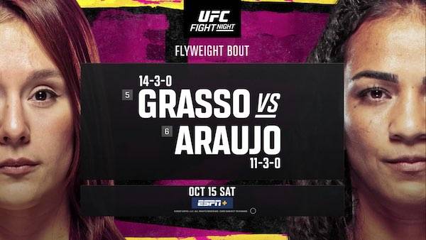 Watch Wrestling UFC Fight Night Vegas 62: Grasso vs. Araujo 10/15/22