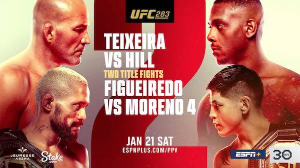 Watch Wrestling UFC 283: Teixeira vs Hill + Figueiredo vs Moreno 4 1/21/23 Live PPV Online