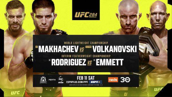 Watch Wrestling UFC 284: Makhachev vs. Volkanovski 2/11/23 Live Online