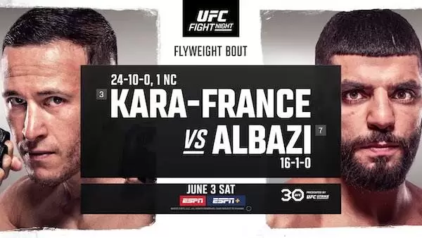 Watch Wrestling UFC Fight Night Vegas 74: Kara-France vs Albazi 6/3/23 3rd June 2023