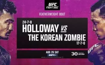 Watch Wrestling UFC Fight Night Singapore: Holloway vs The Korean Zombie 8/26/23 26th August 2023