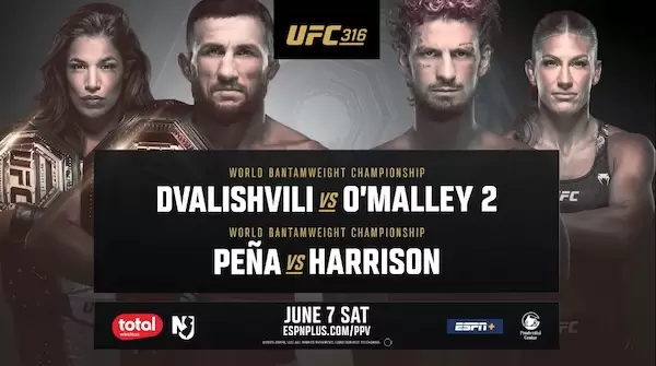 Watch Wrestling UFC 316: Dvalishvili vs OMalley 2 PPV Live 6/7/25 7th June 2025 Online
